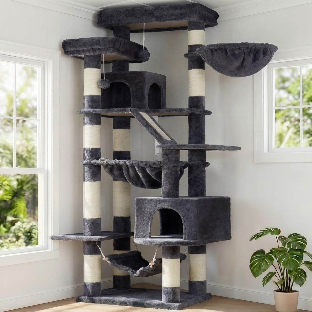 71-Inch-Tall Cat Tree with 2 Perches X517732