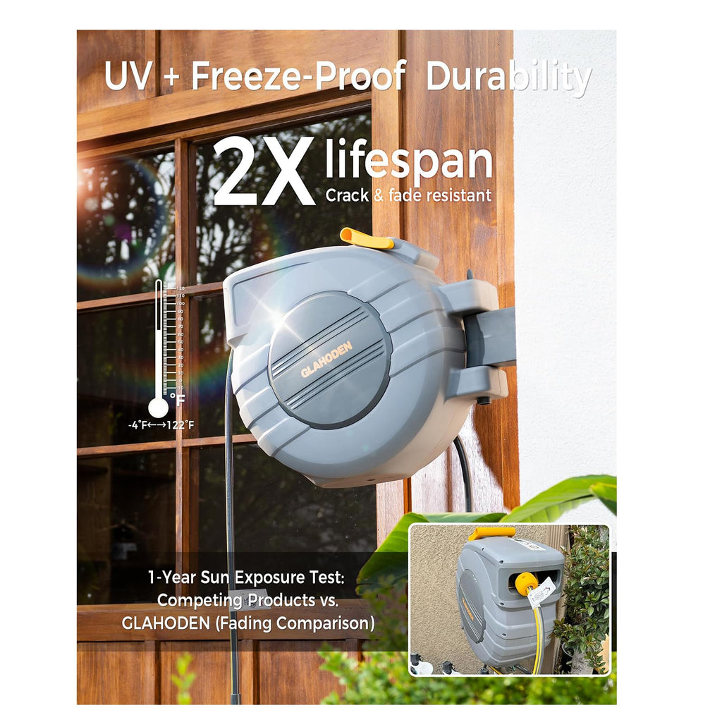 5/8 in x 100 ft Retractable Garden Hose Reel X449048