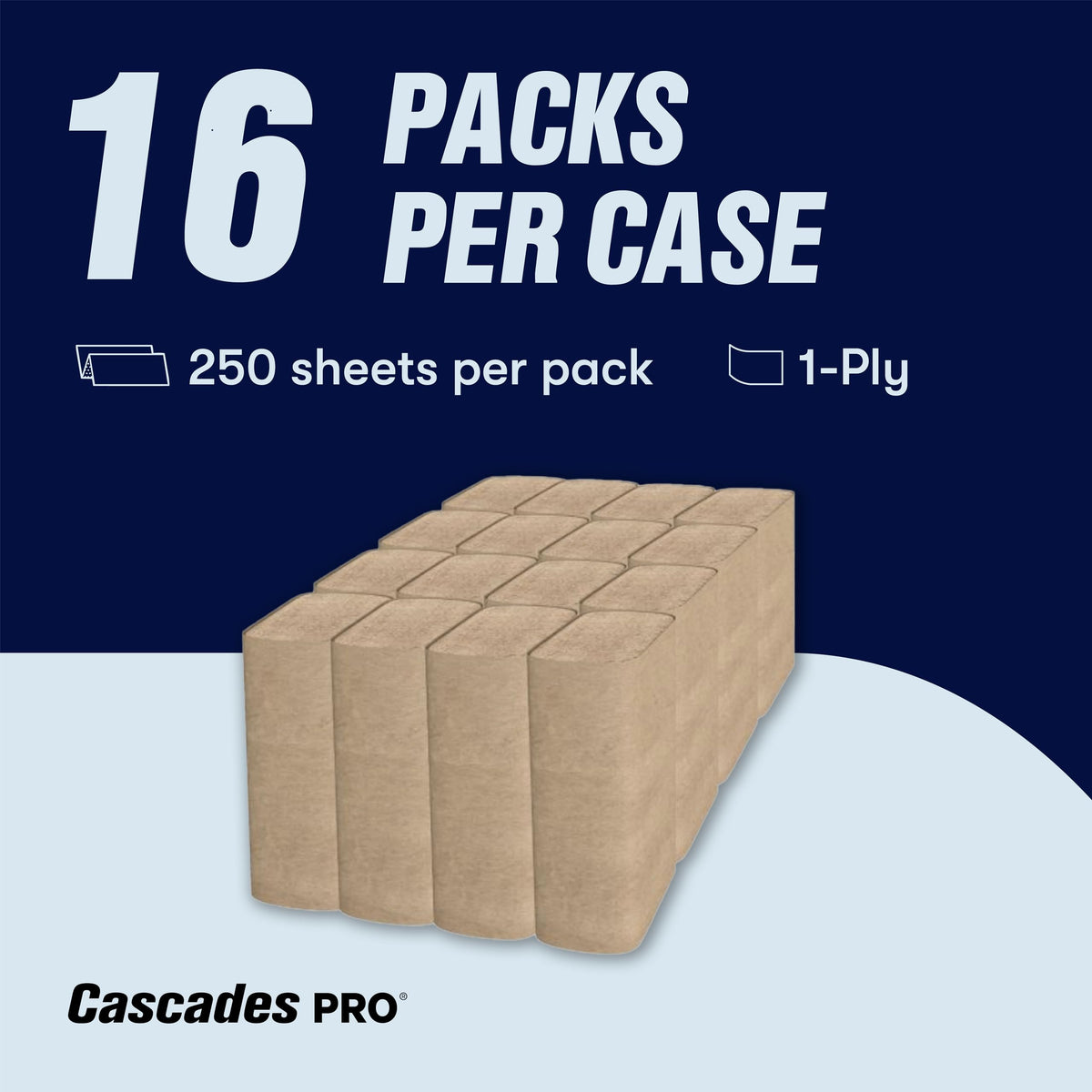 Multifold Paper Towels 250 Sheets 16 Packs Natural Brown P991030