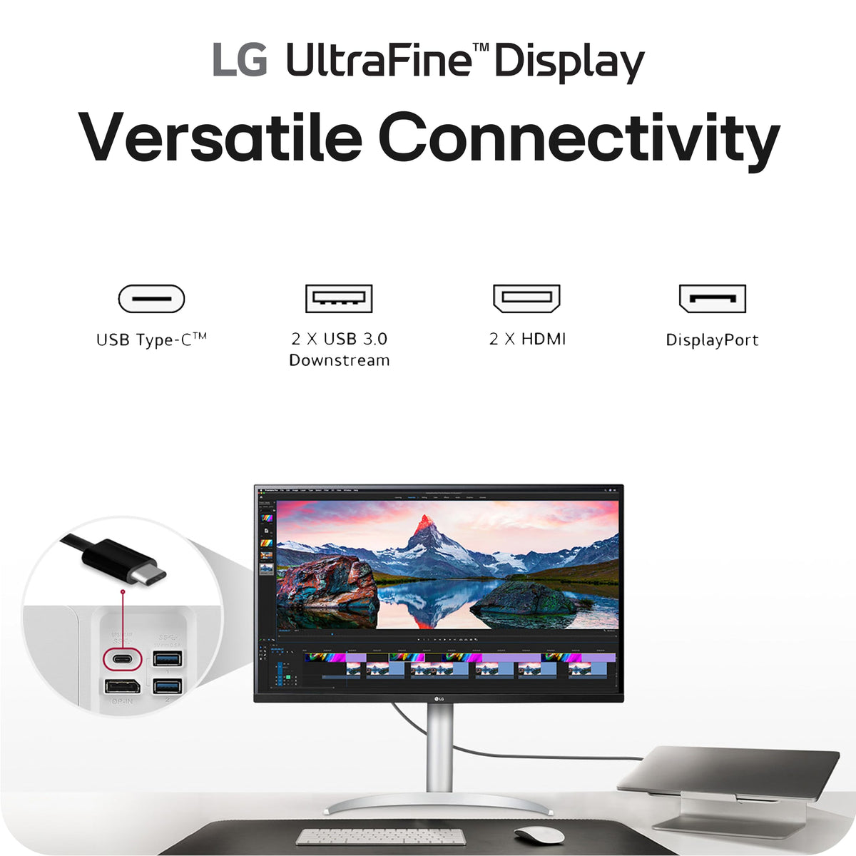 32-inch 4K UHD IPS Computer Monitor with Built-in Speaker, White W6594