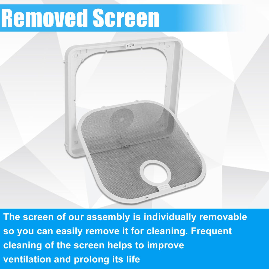 Birch White Roof Vent Frame Screen Replacement 13.5×13.5inch Y4289