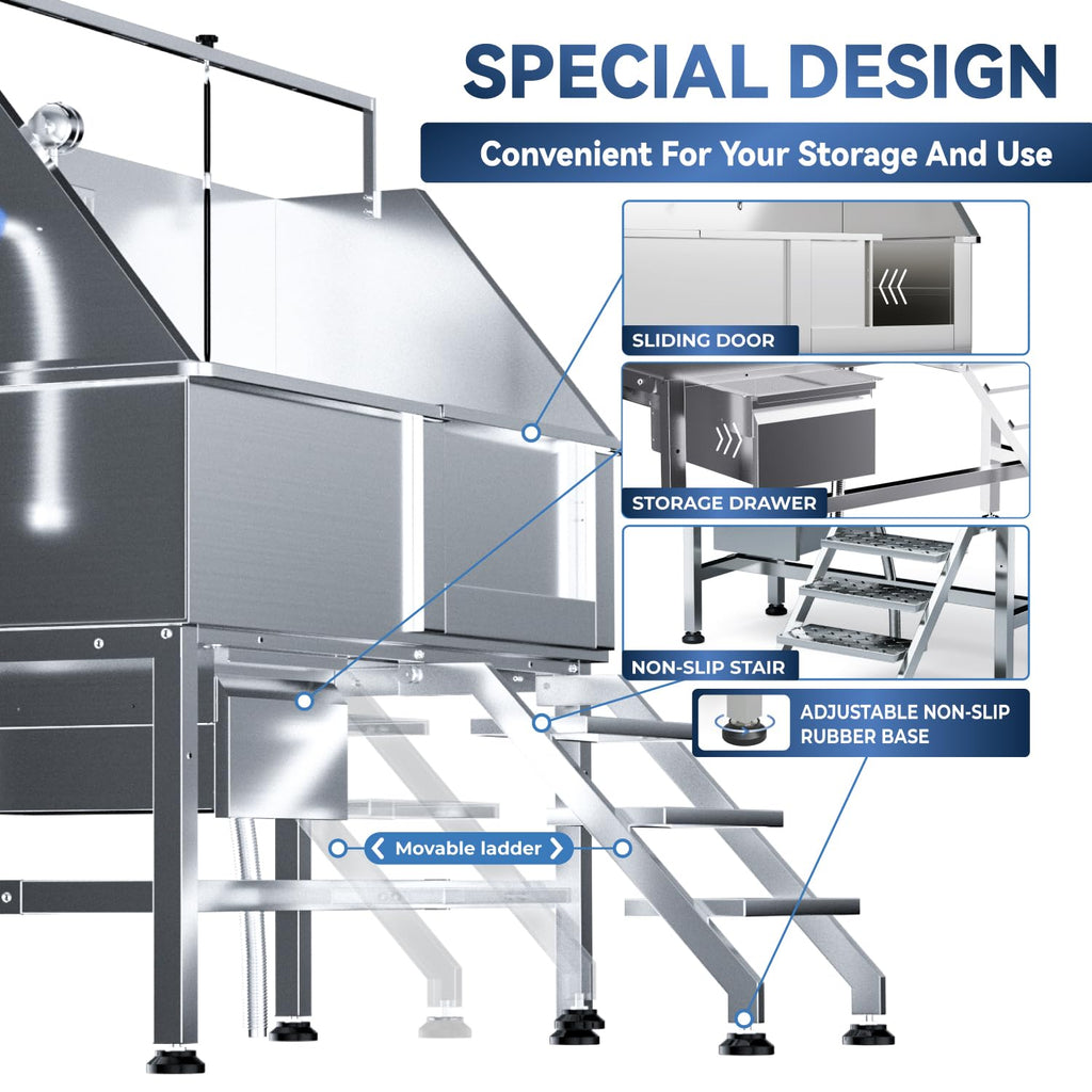 46" Stainless Steel Dog Wash Station Y1425