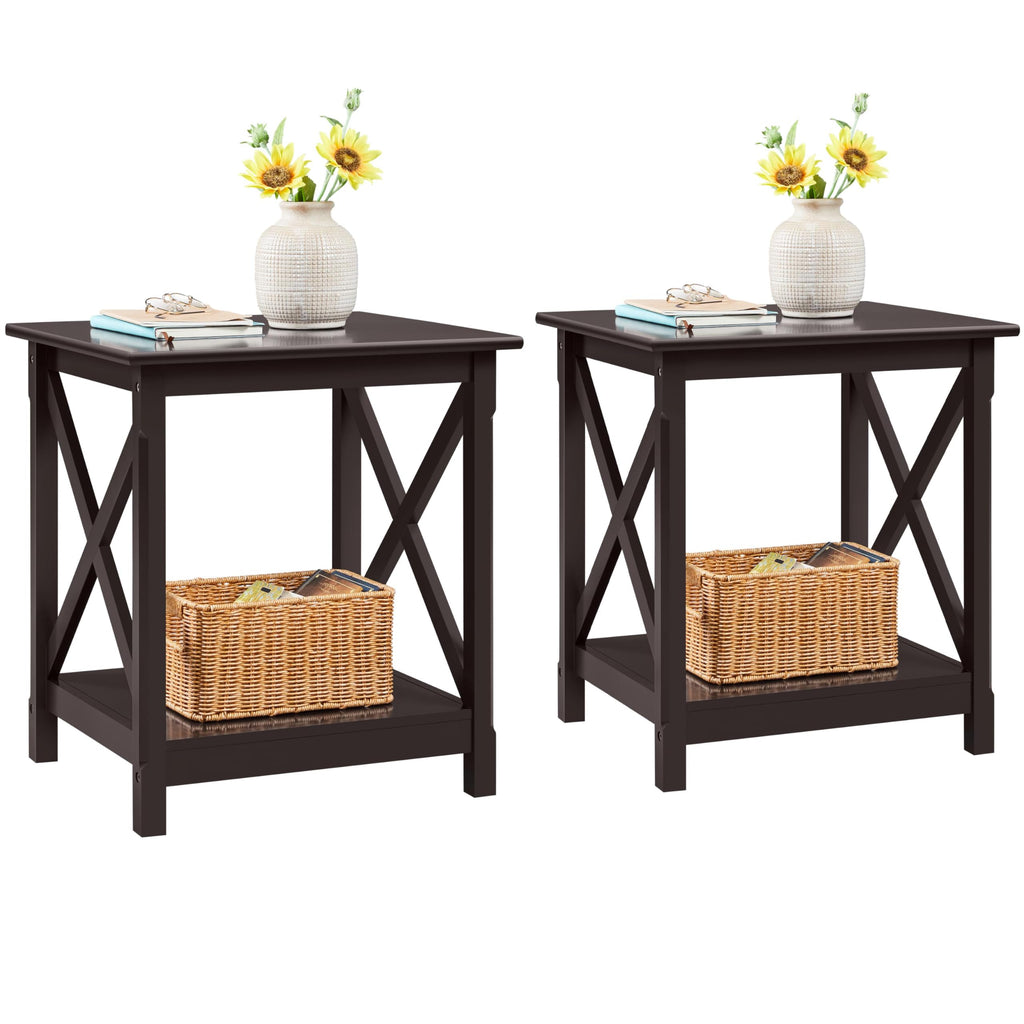 Espresso 20 x 18 Inch End Table Set of 2 W860031