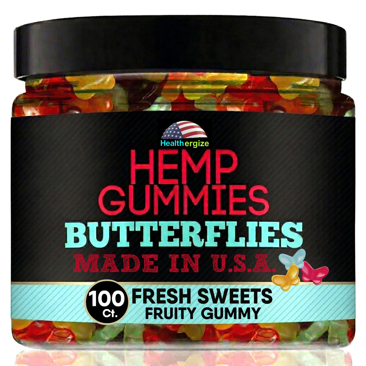 Hemp Gummies 10 Fruity Flavors 100 Count T924838
