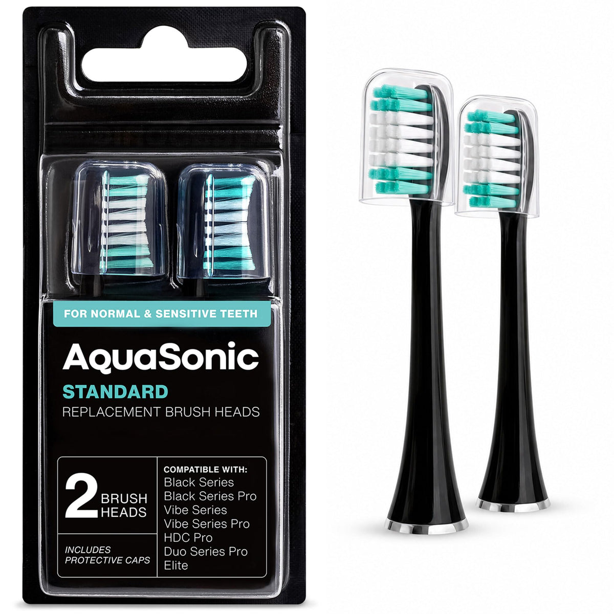 Black 2 Pack Replacement Brush Heads T80926
