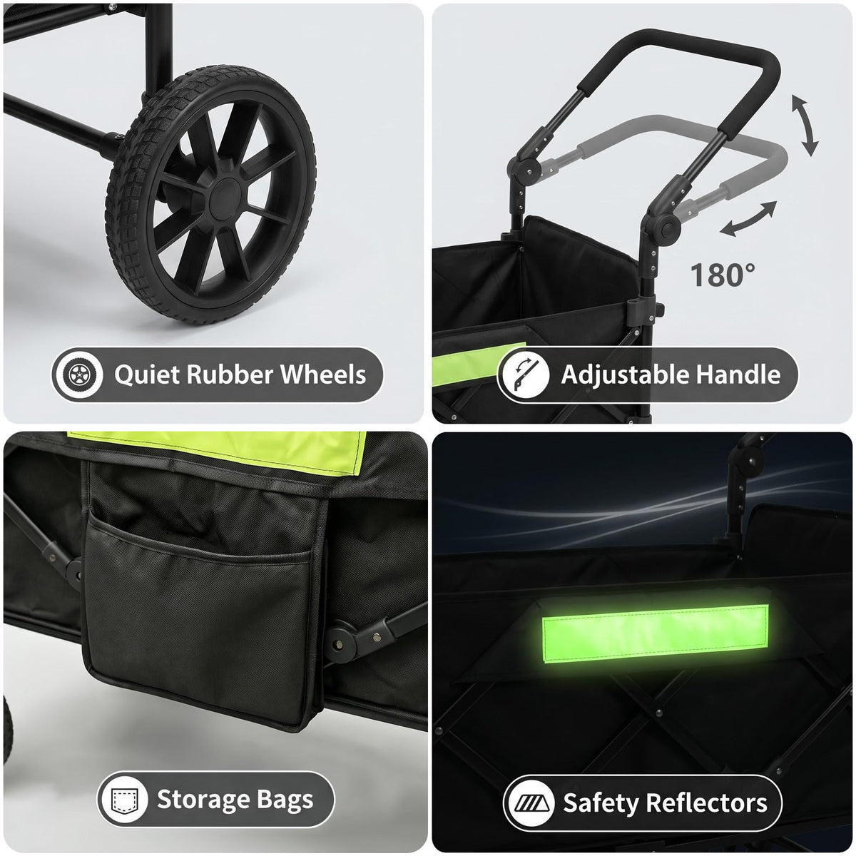 Dual-Entry Dog Wagon with Thick Mat & Lift Harness B65559