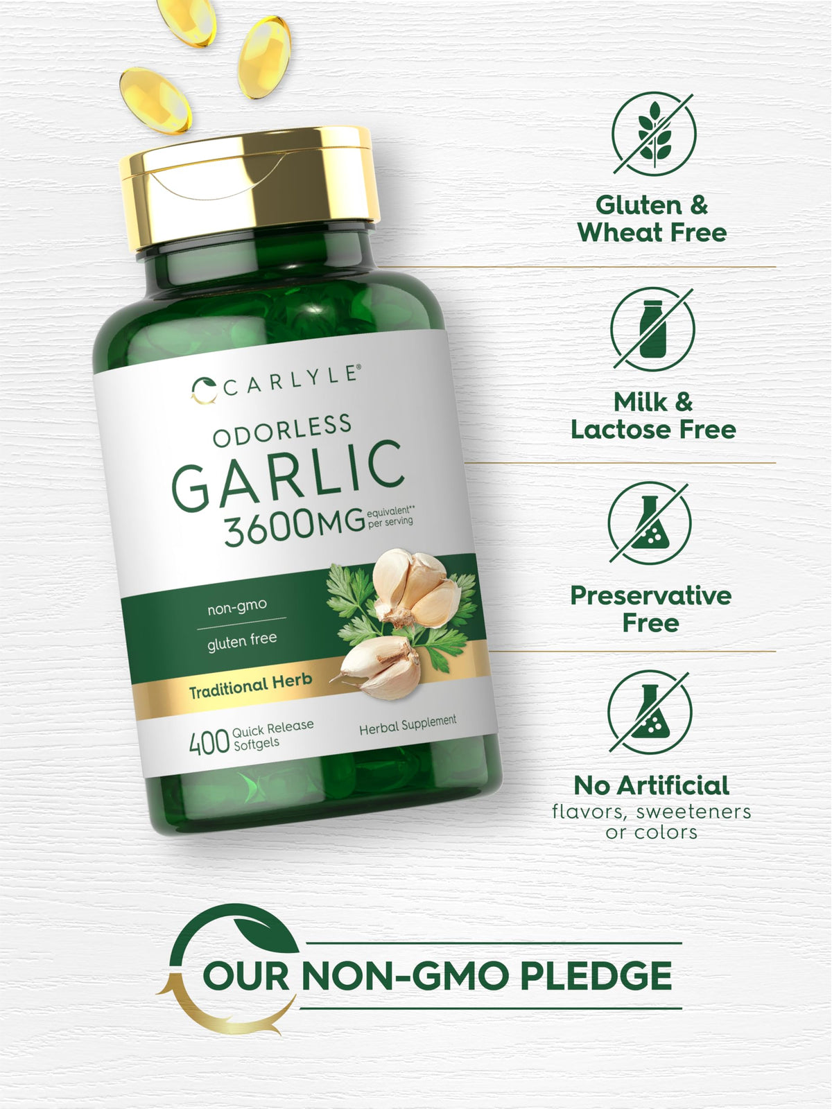 Odorless Garlic Supplement 400 Softgels N406225