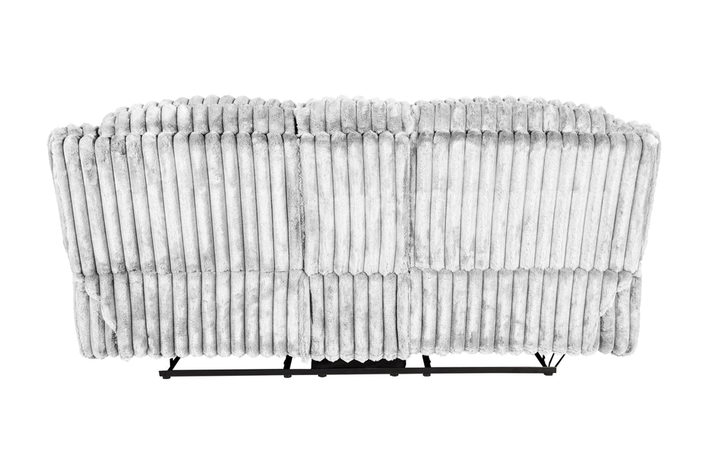 Light Gray Corduroy Manual Motion Loveseat V38866