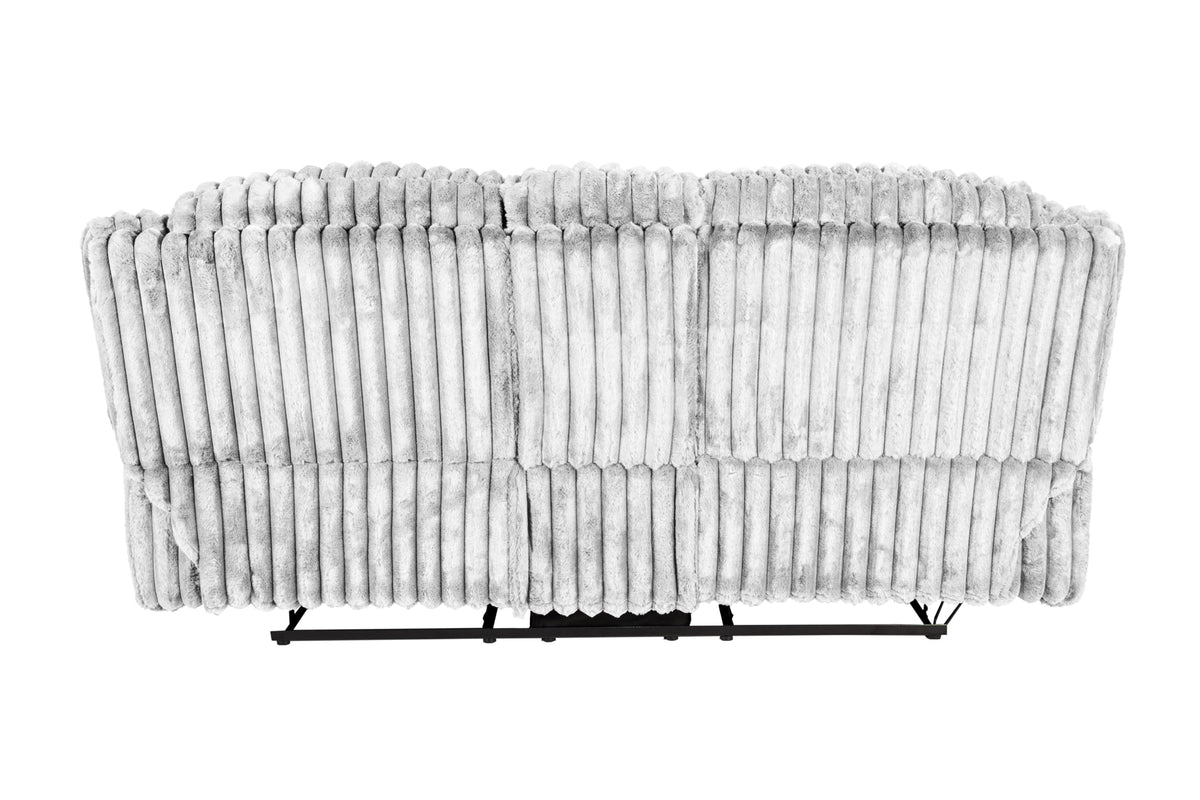 Light Gray Corduroy Manual Motion Loveseat V38866