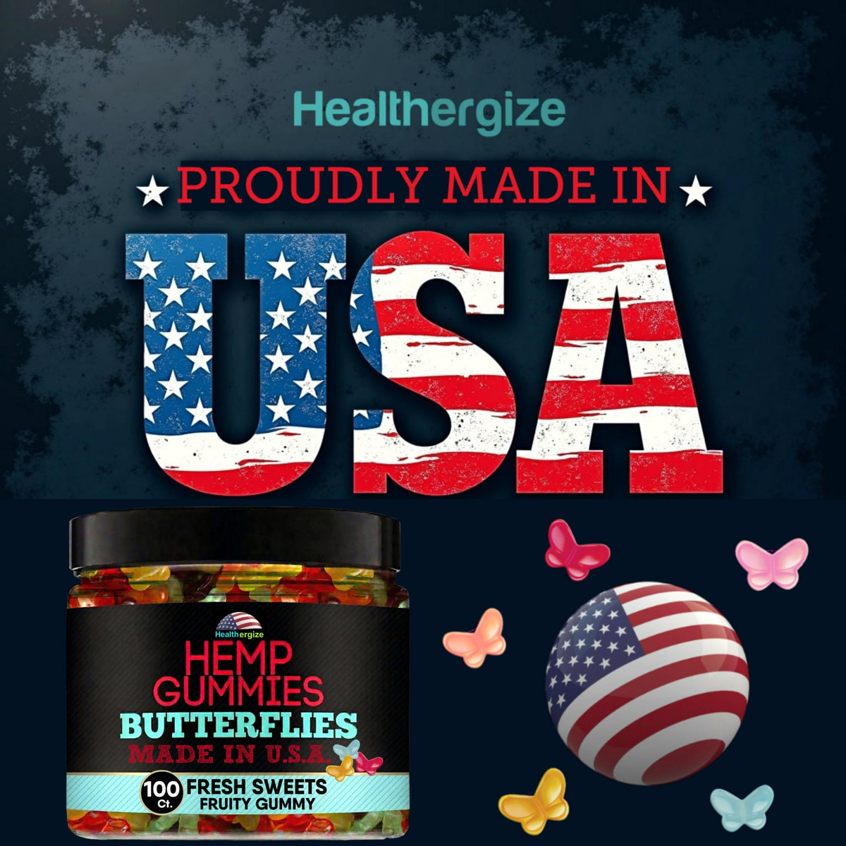 Hemp Gummies 10 Fruity Flavors 100 Count T924838