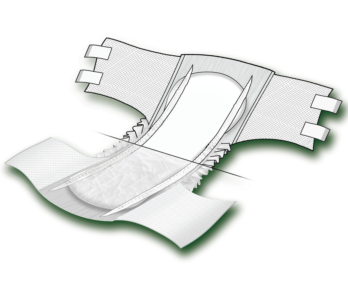 Adult Incontinence Briefs with Tabs, Medium, 15 Count P90743