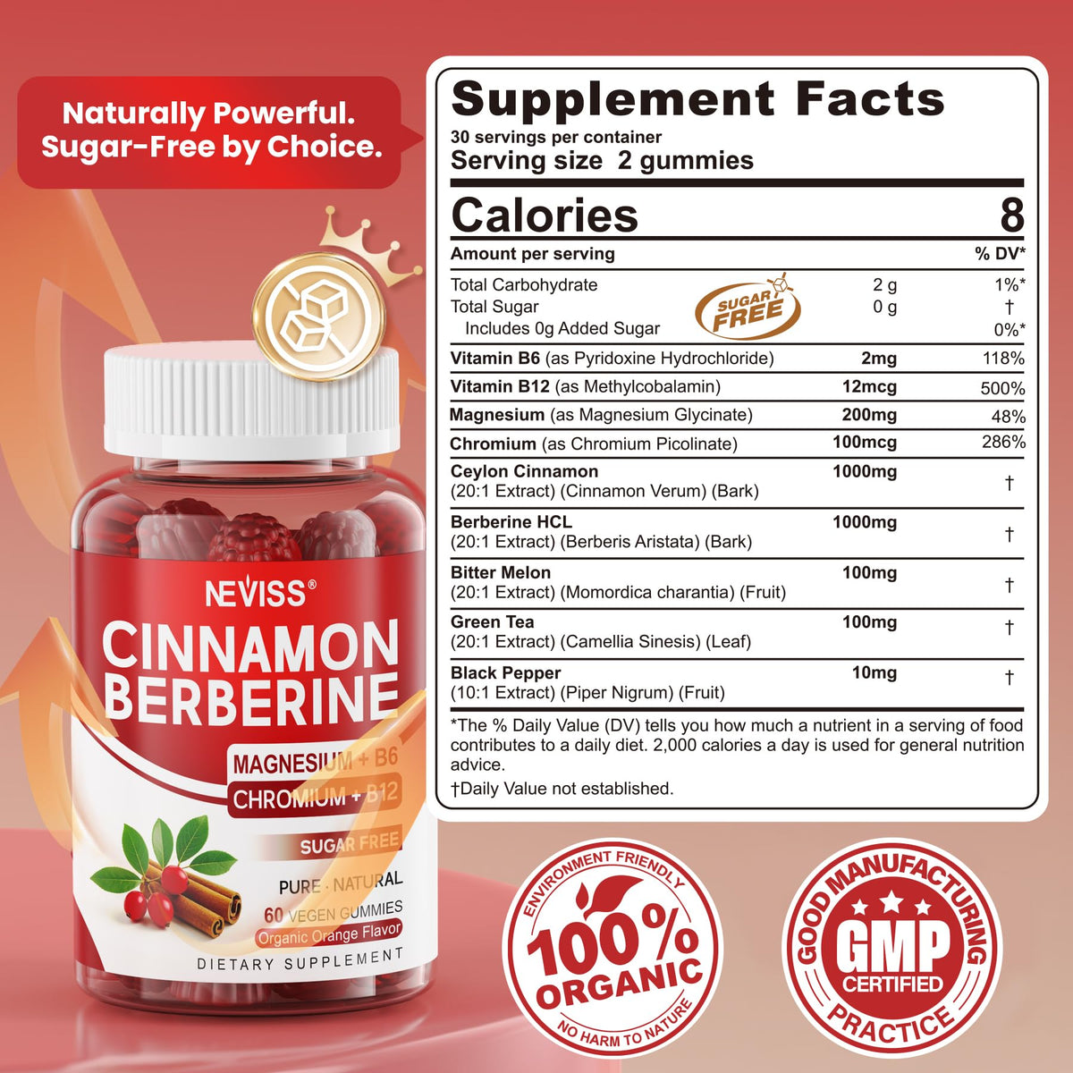 Sugar Free Vegan 2000mg Berberine Gummies T808