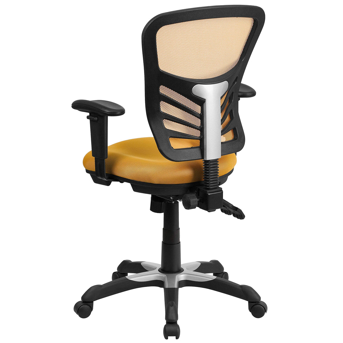Yellow-Orange Mesh Ergonomic Office Chair with Adjustable Arms Y8005