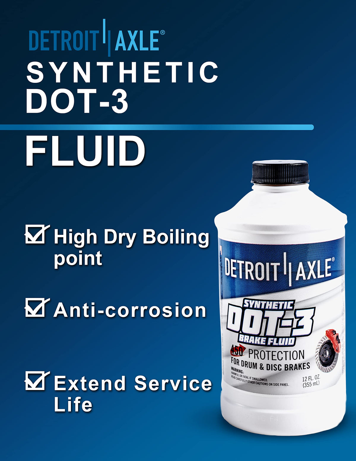 12oz Synthetic Dot-3 Brake Fluid B37326