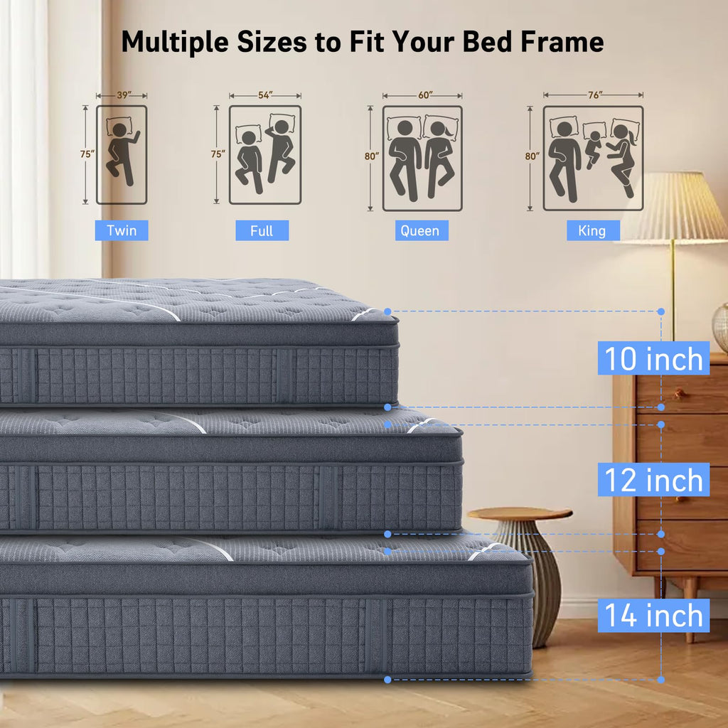 12 Inch Gel Memory Foam Hybrid Mattress O904201