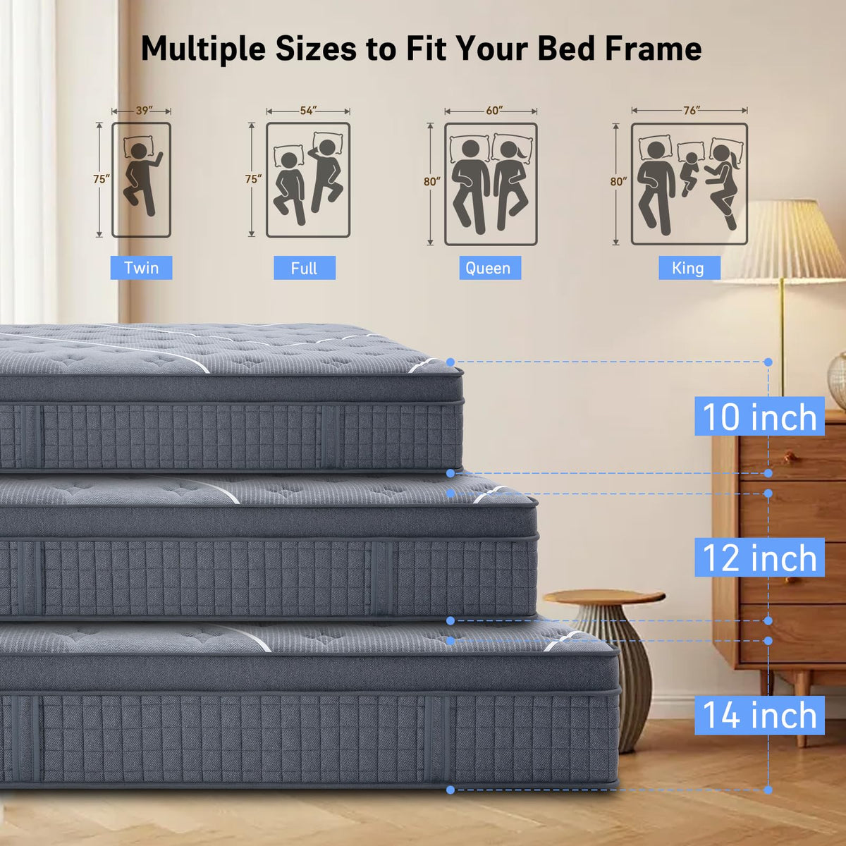 12 Inch Gel Memory Foam Hybrid Mattress O904201
