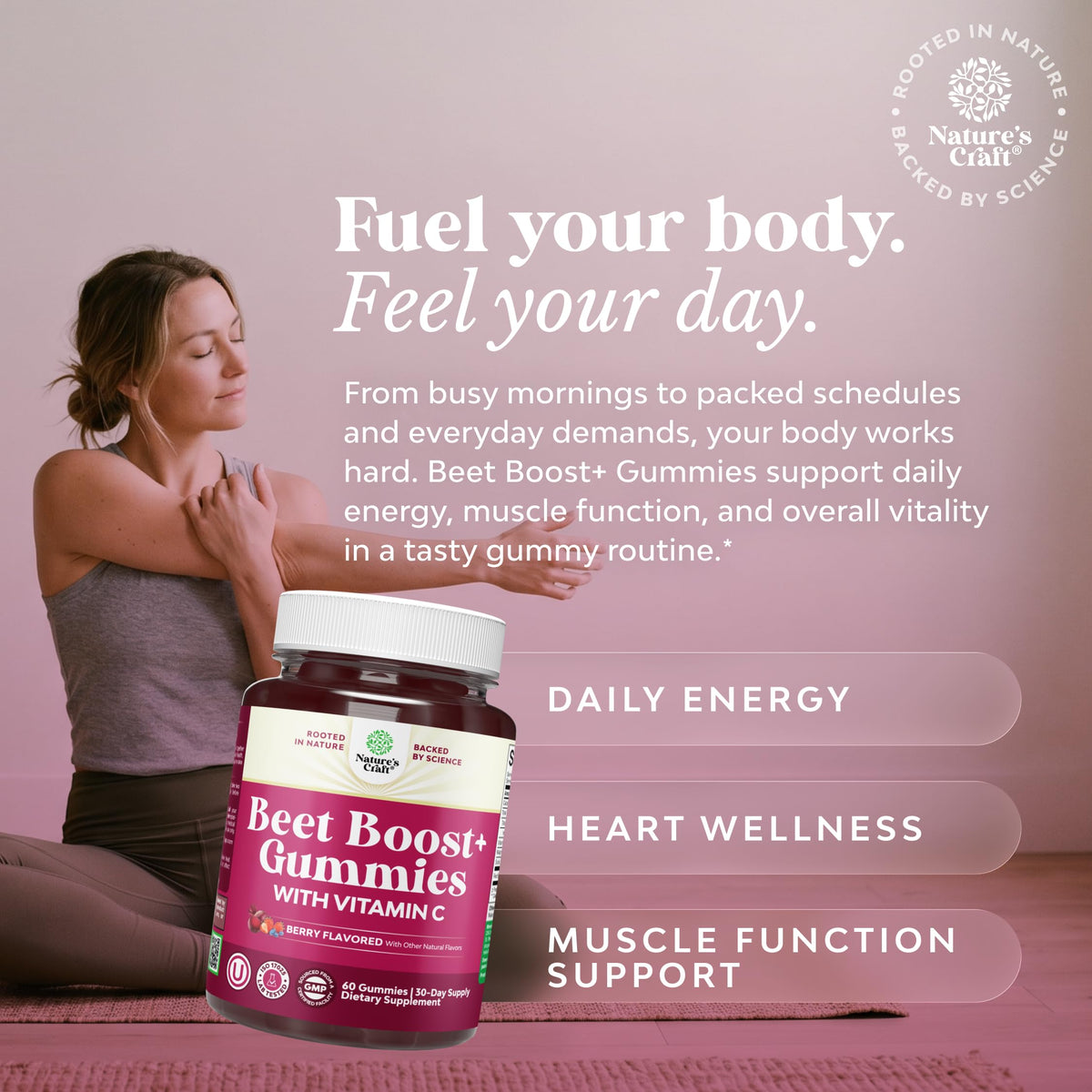 Beet Root Gummies with Vitamin C 60 Ct M282