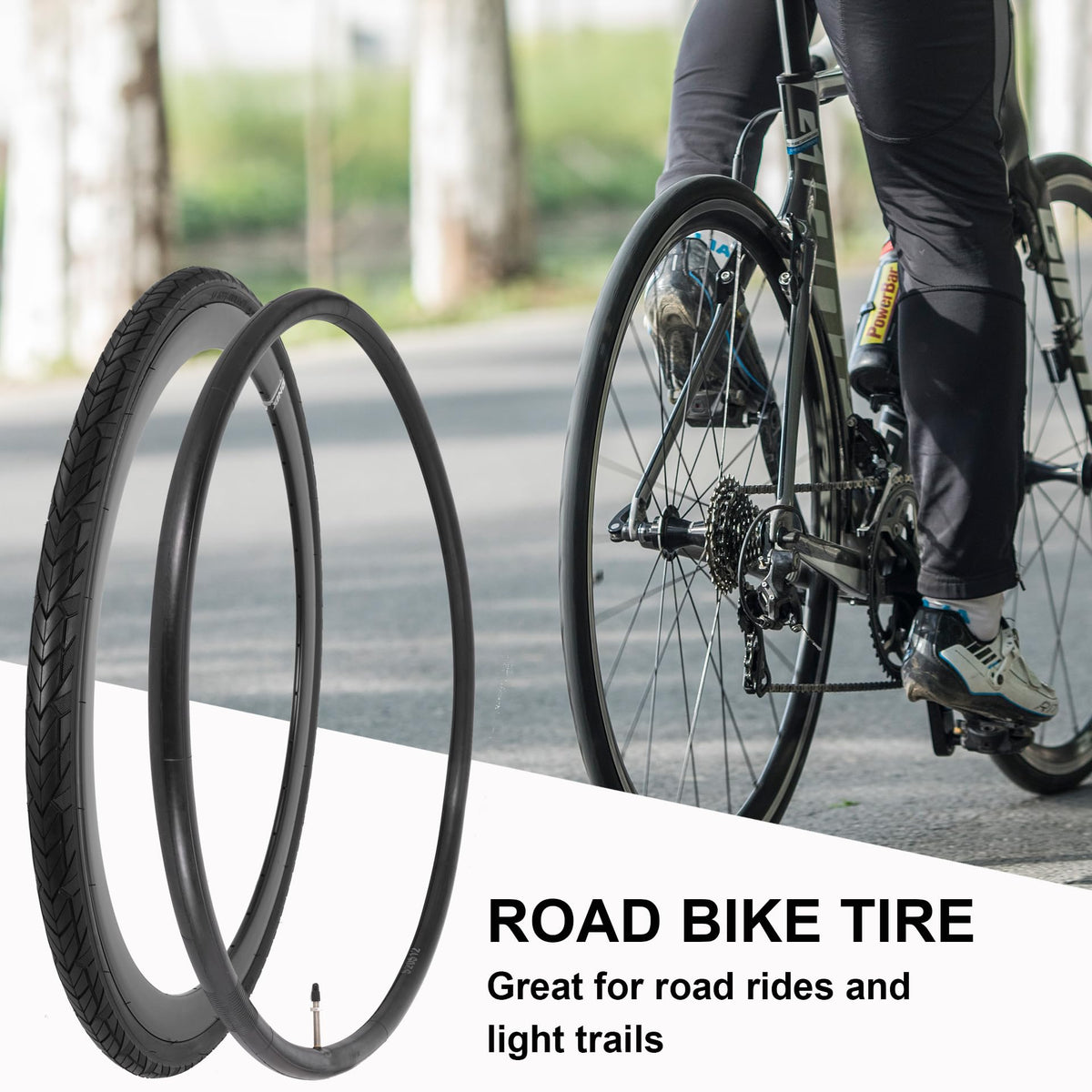 2 Pack 700C Foldable Bike Tires and Tubes Q82116