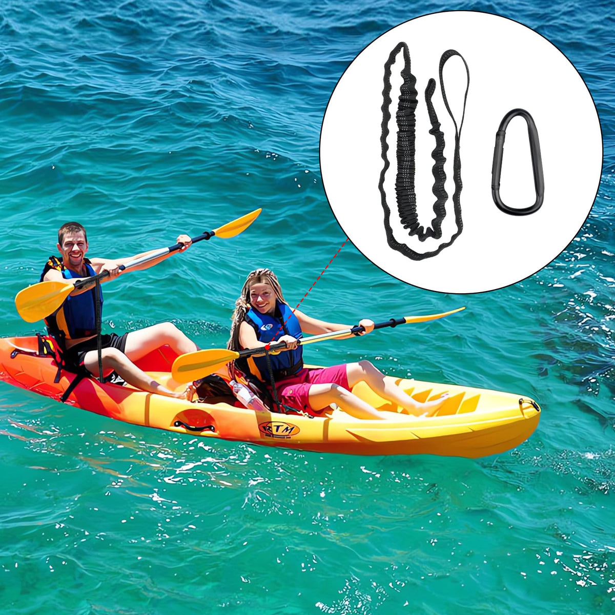 2PCS Kayak Paddle Holder with Leashes & Locking Kits M6000