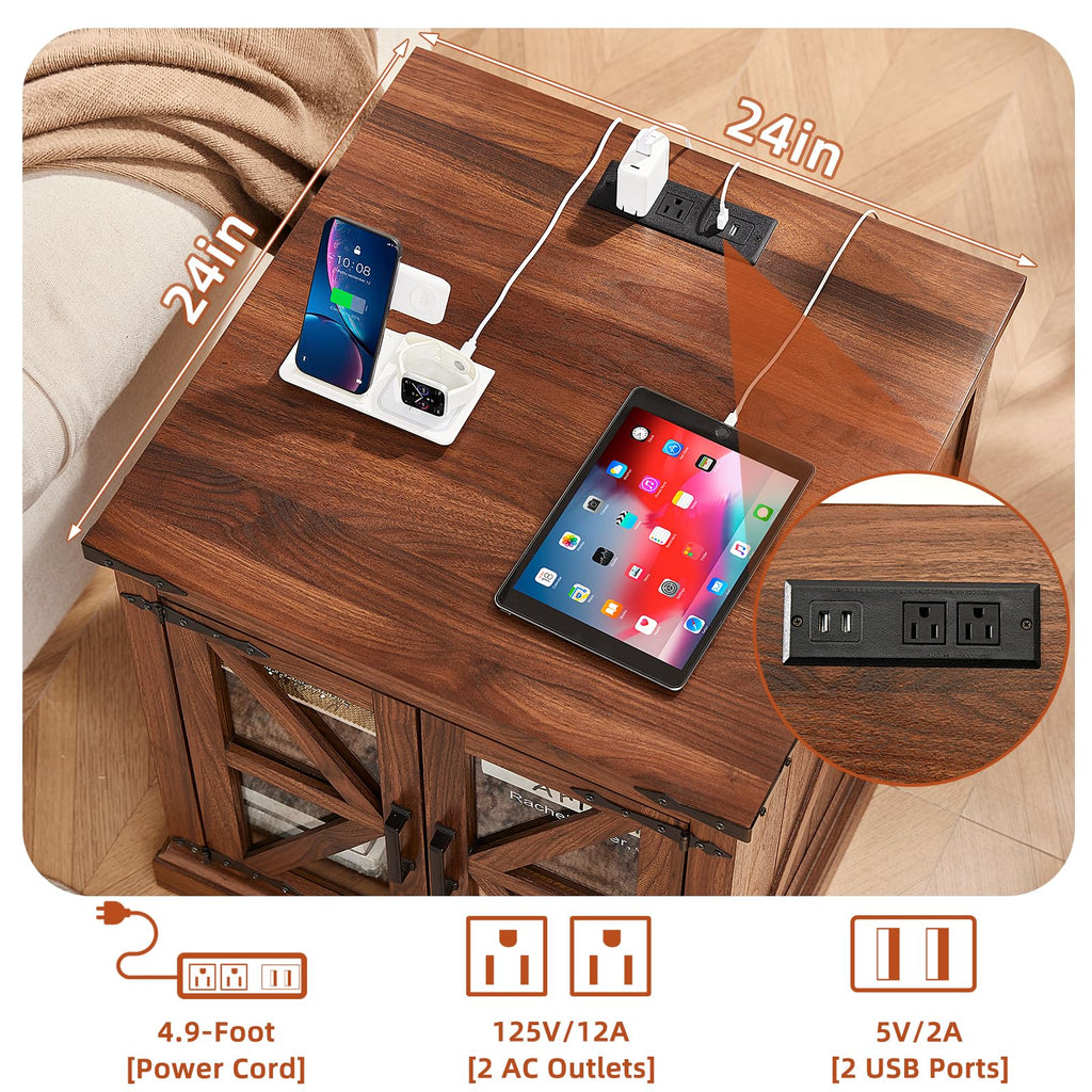 24'' End Table Set 2 with Charger D724