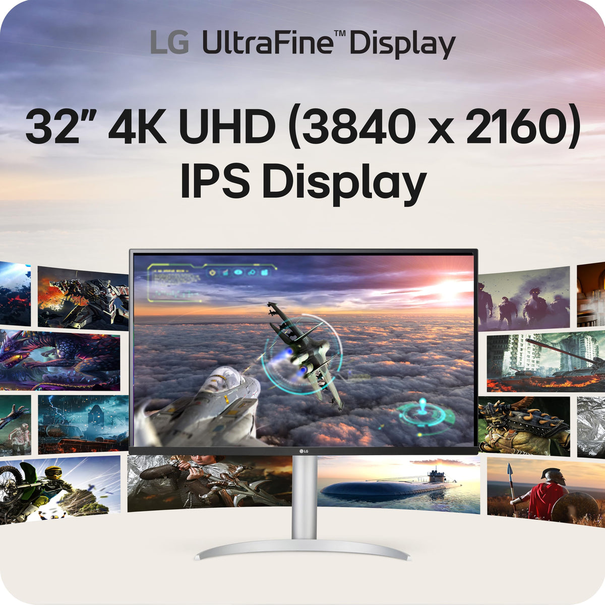 32-inch 4K UHD IPS Computer Monitor with Built-in Speaker, White W6594