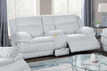 Light Gray Corduroy Manual Motion Loveseat V38866
