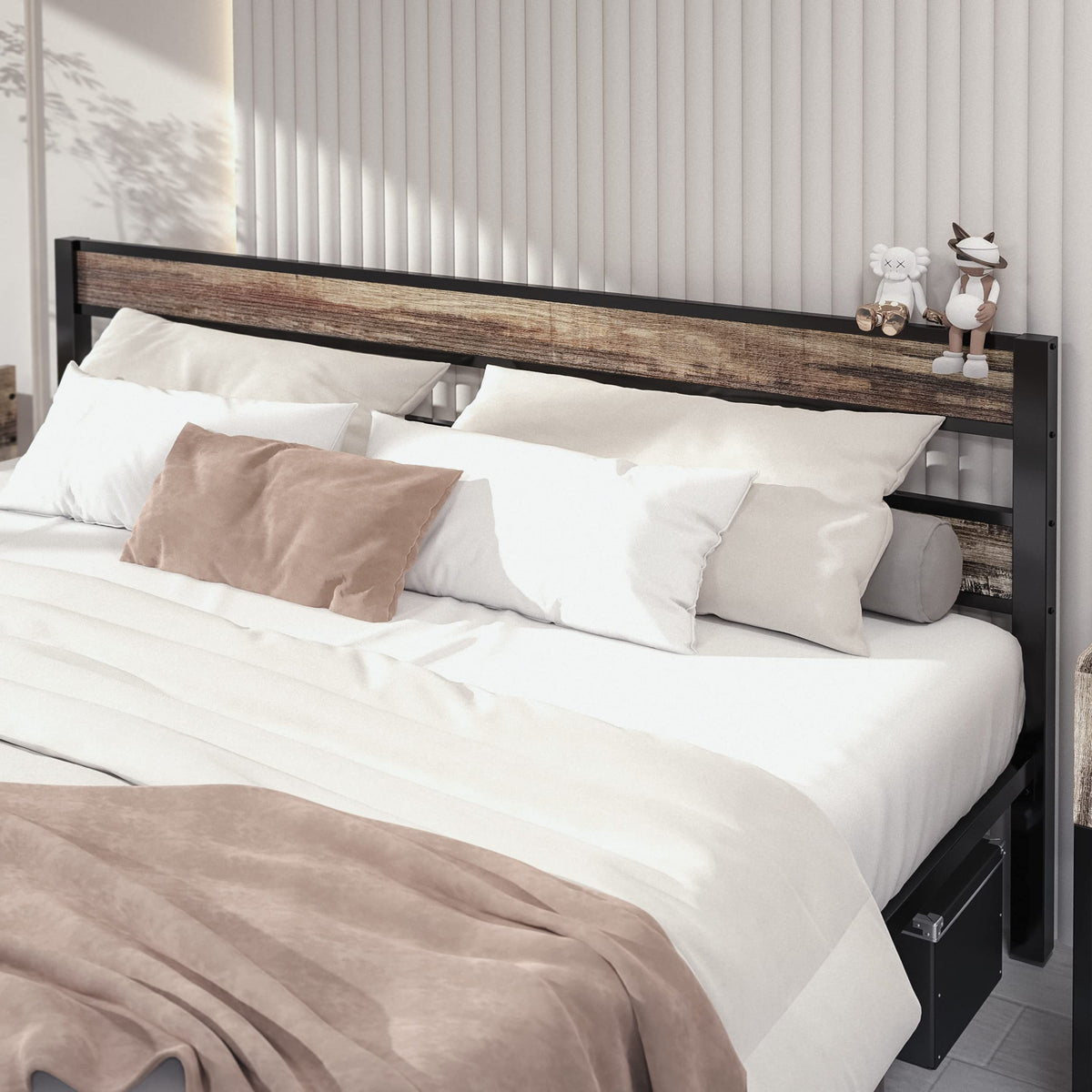 California King Bed Frame with Headboard H493