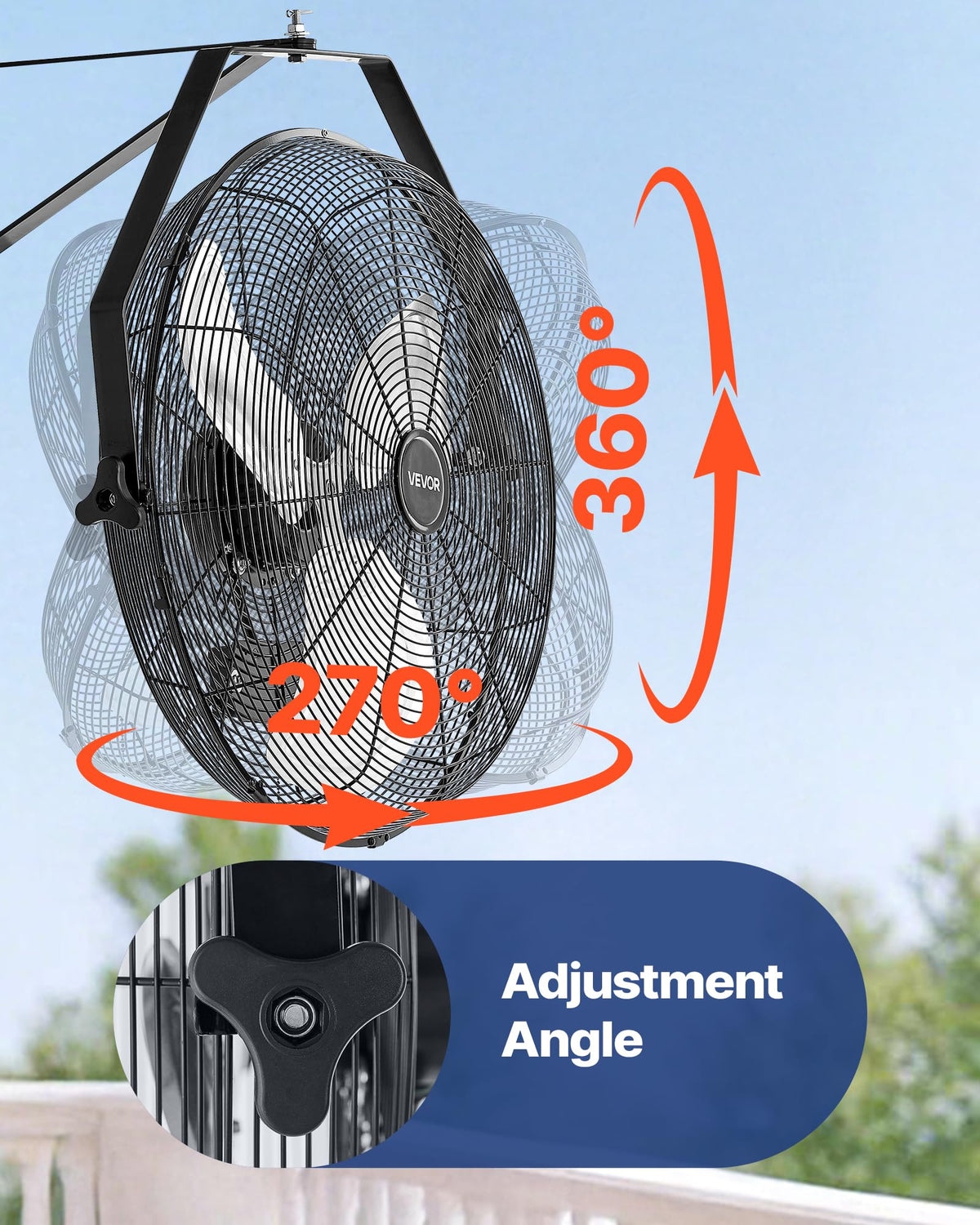 20 Inch Industrial Wall Mount Fan 3 Speeds W860