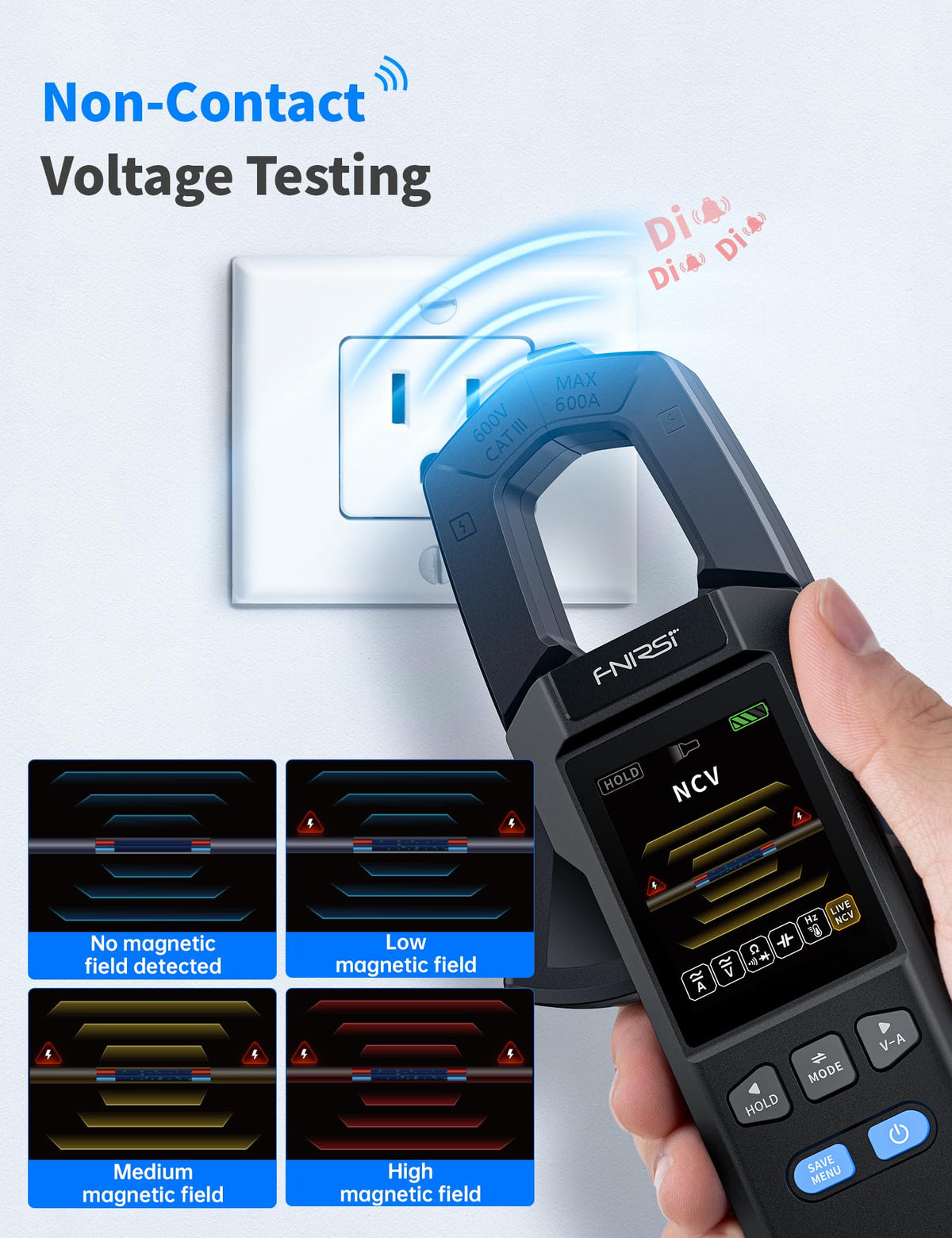Clamp Meter 9999 Counts TRMS 600A AC/DC F255