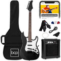 39in Full Size Beginner Electric Guitar Starter Kit with Case, Amp, Strings, Pick - Jet Black L360