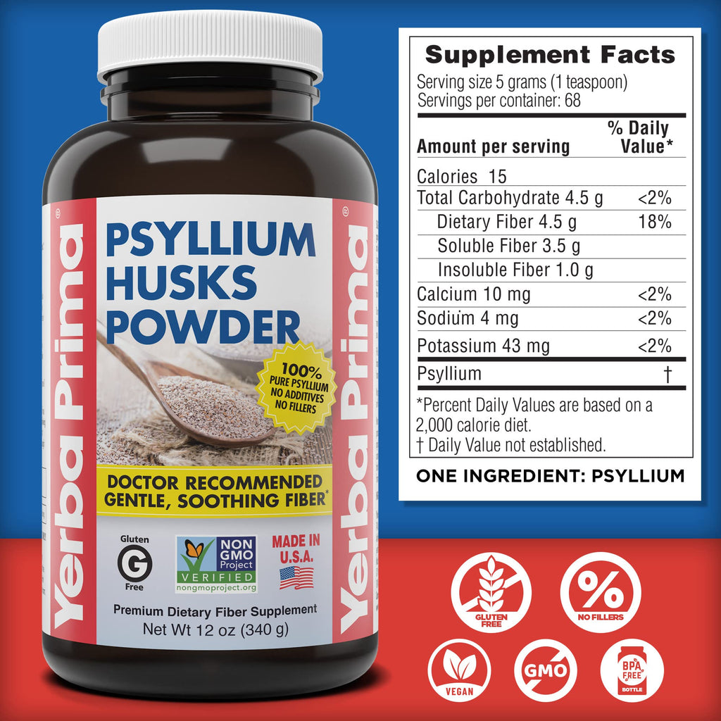 Psyllium Husk Powder 12 oz (Pack of 2) F9347