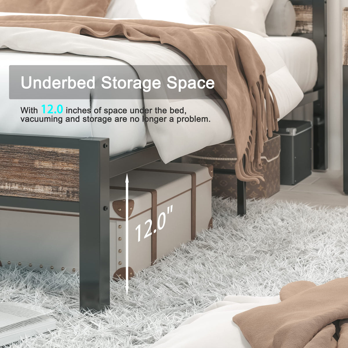 California King Bed Frame with Headboard H493