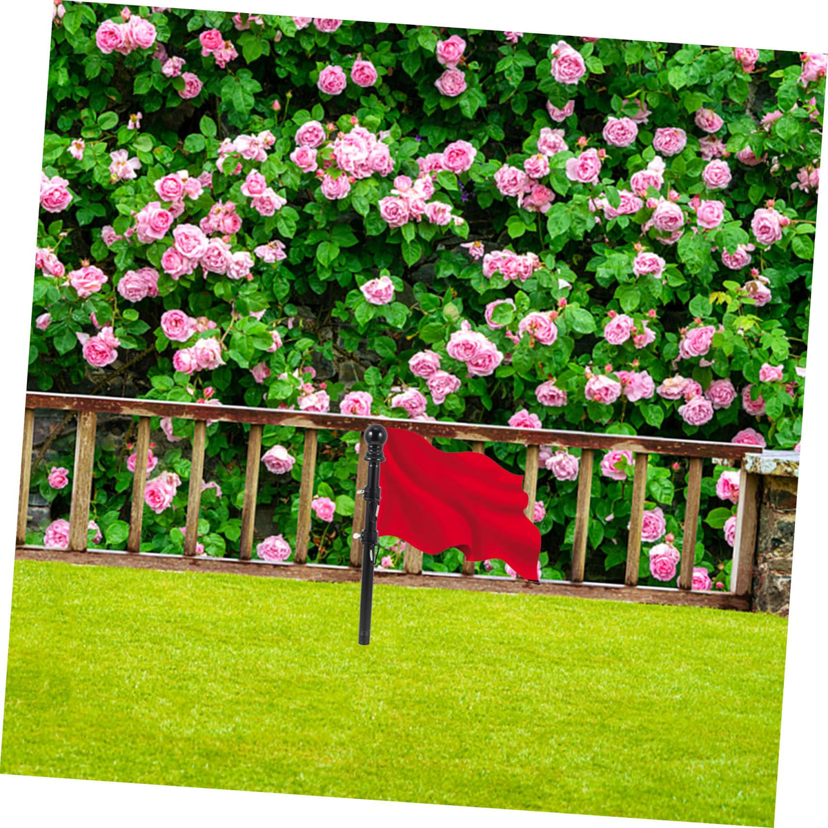 Black Stainless Steel Rotating Flagpole Holder Set I105