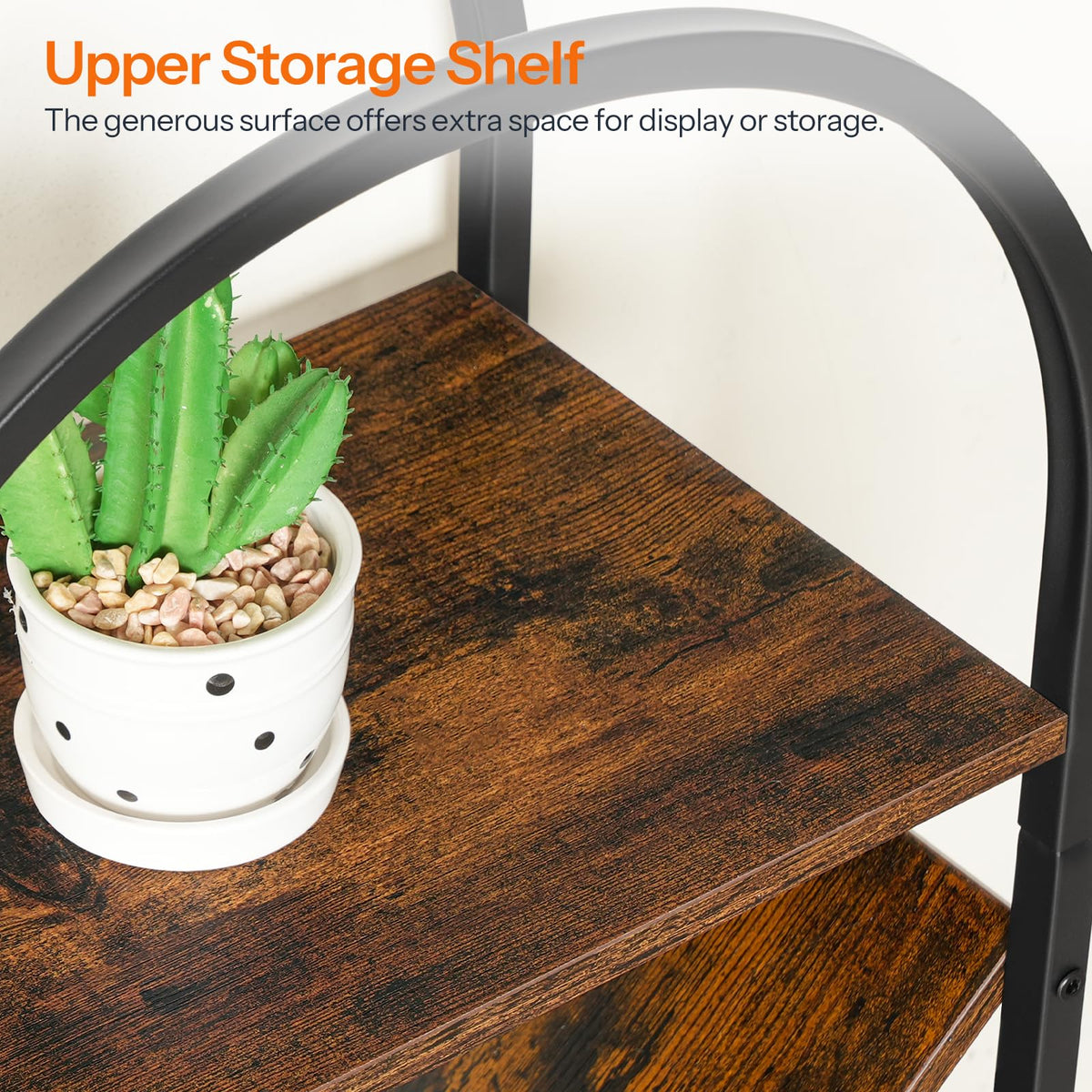 8-Tier Arched Bookshelf with Metal Frame E2442