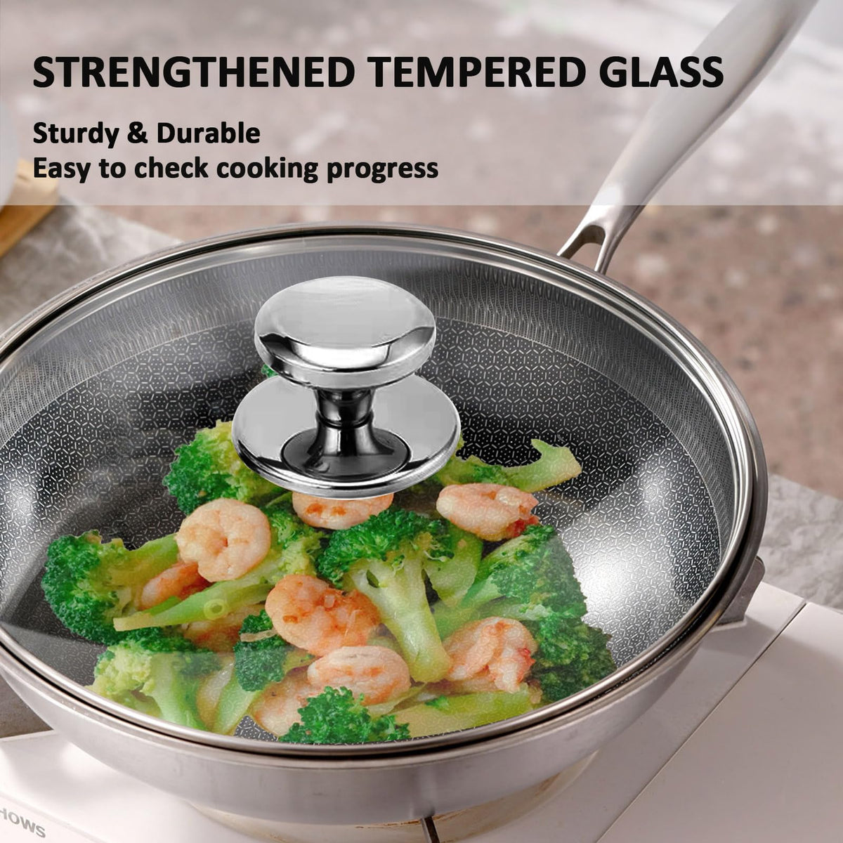 Glass Lids for Frying Pans, Pots, Cast Iron Pans A685
