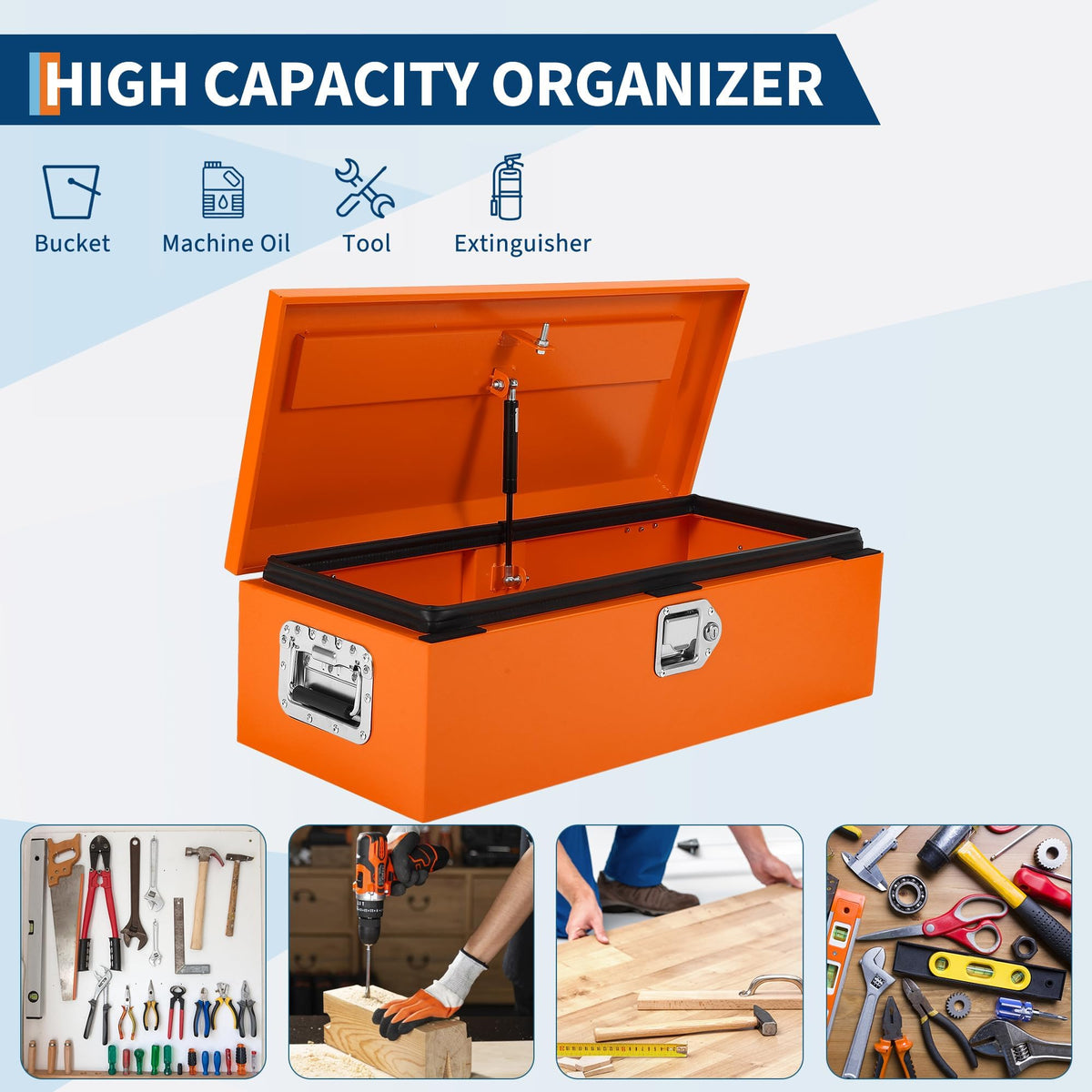 Heavy Duty Lockable Steel & Aluminum Truck Bed Tool Box S32271