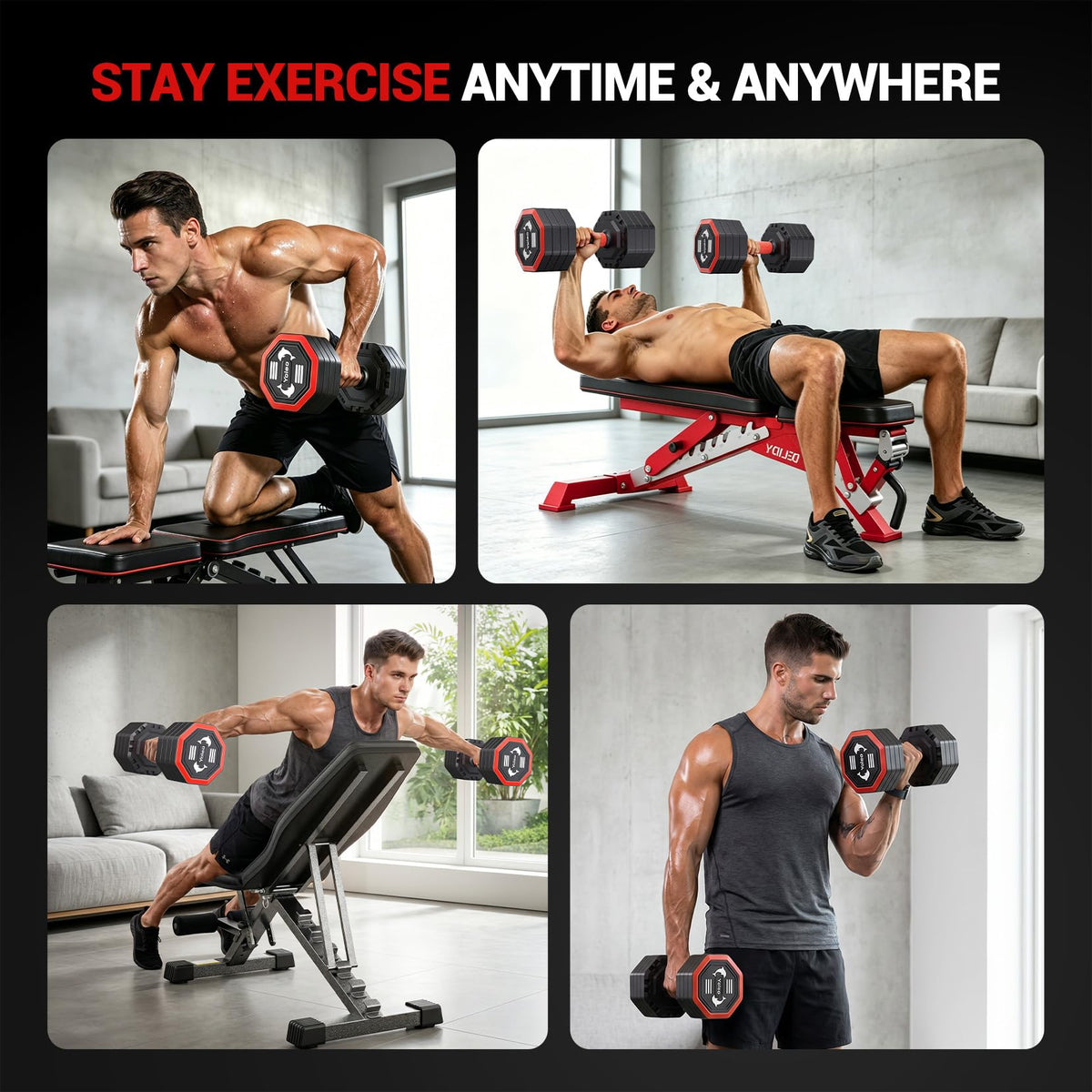 Adjustable Dumbbell Set 10/15/20/25 lb F739866