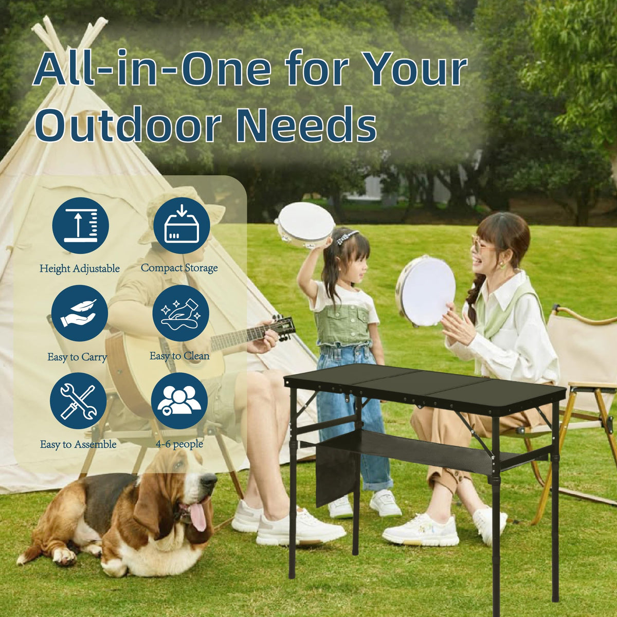3 ft Folding Camping Table Y4275