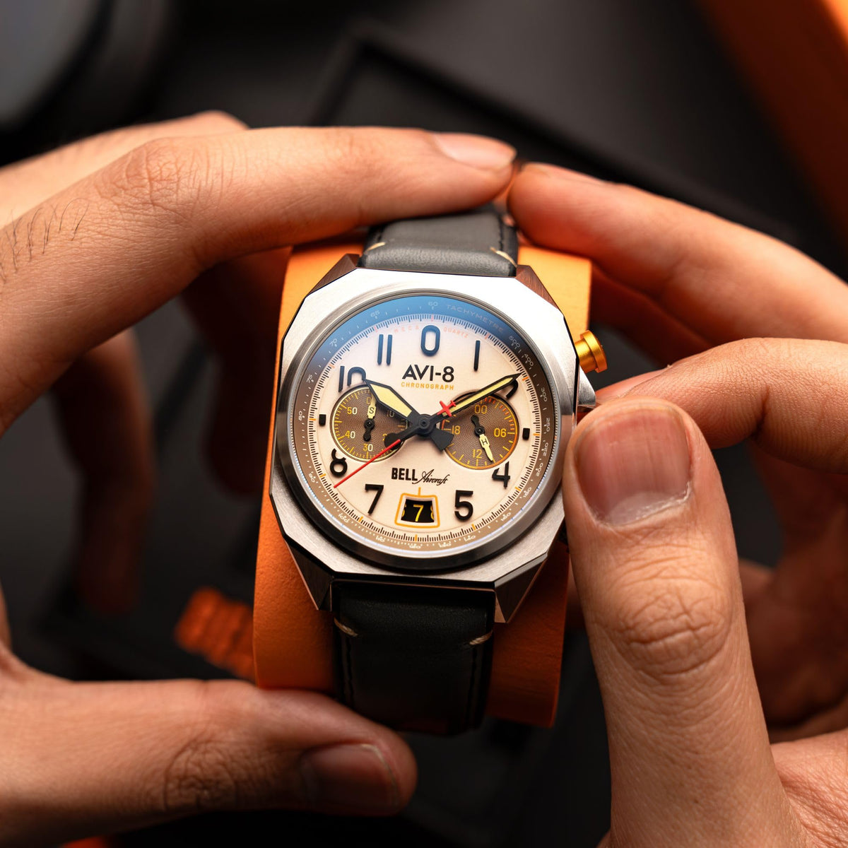 41mm Chronograph Watch with Leather Strap U44754