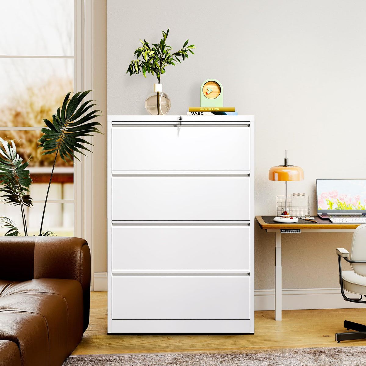 Black 4-Drawer Locking Lateral File Cabinet I281016
