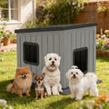 Weatherproof PP Plastic Dog House with Sloped Roof Y751442