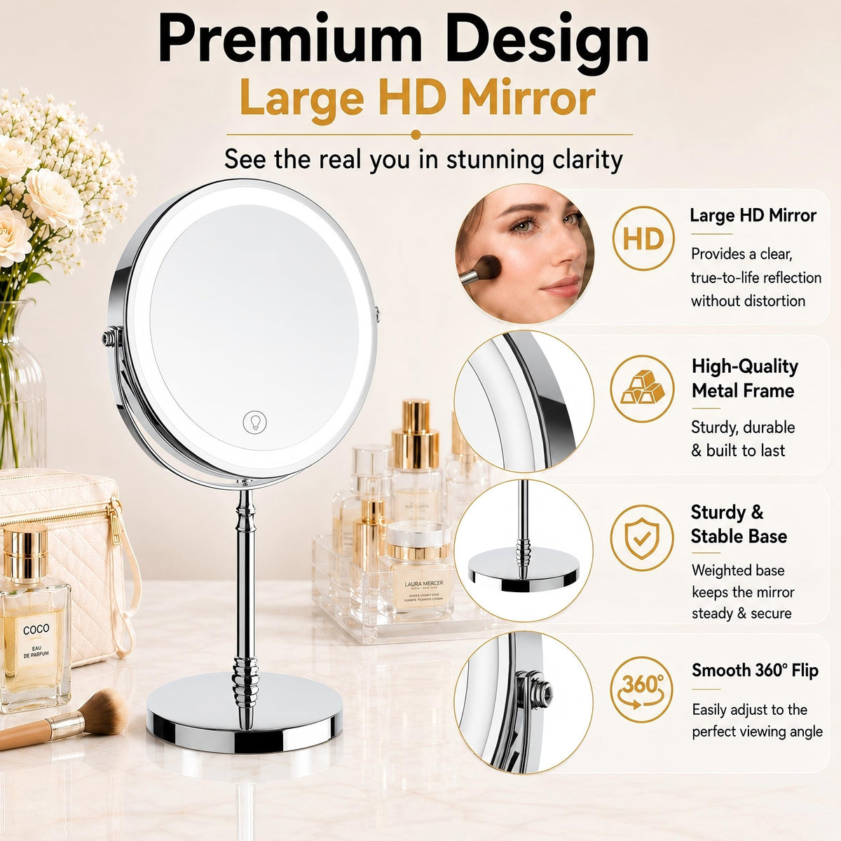 Makeup Mirror with 3 Lights X819366