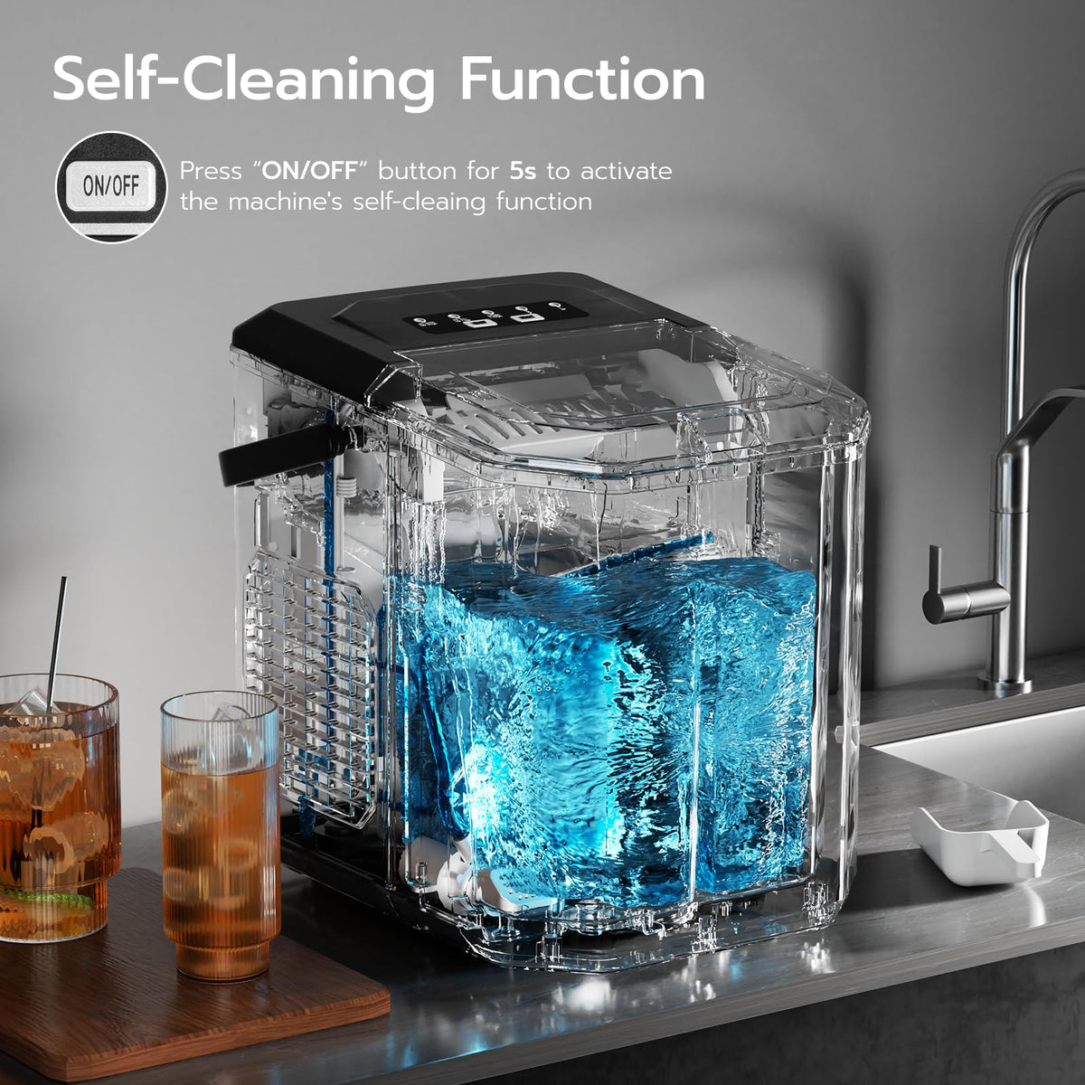 Black 26Lbs/24H Countertop Ice Maker Z4182