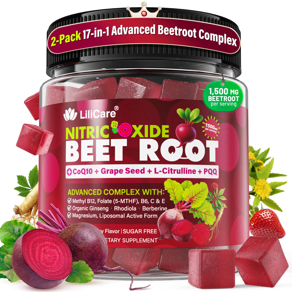 Beet Root Gummies 1500mg Pack of 2 M963