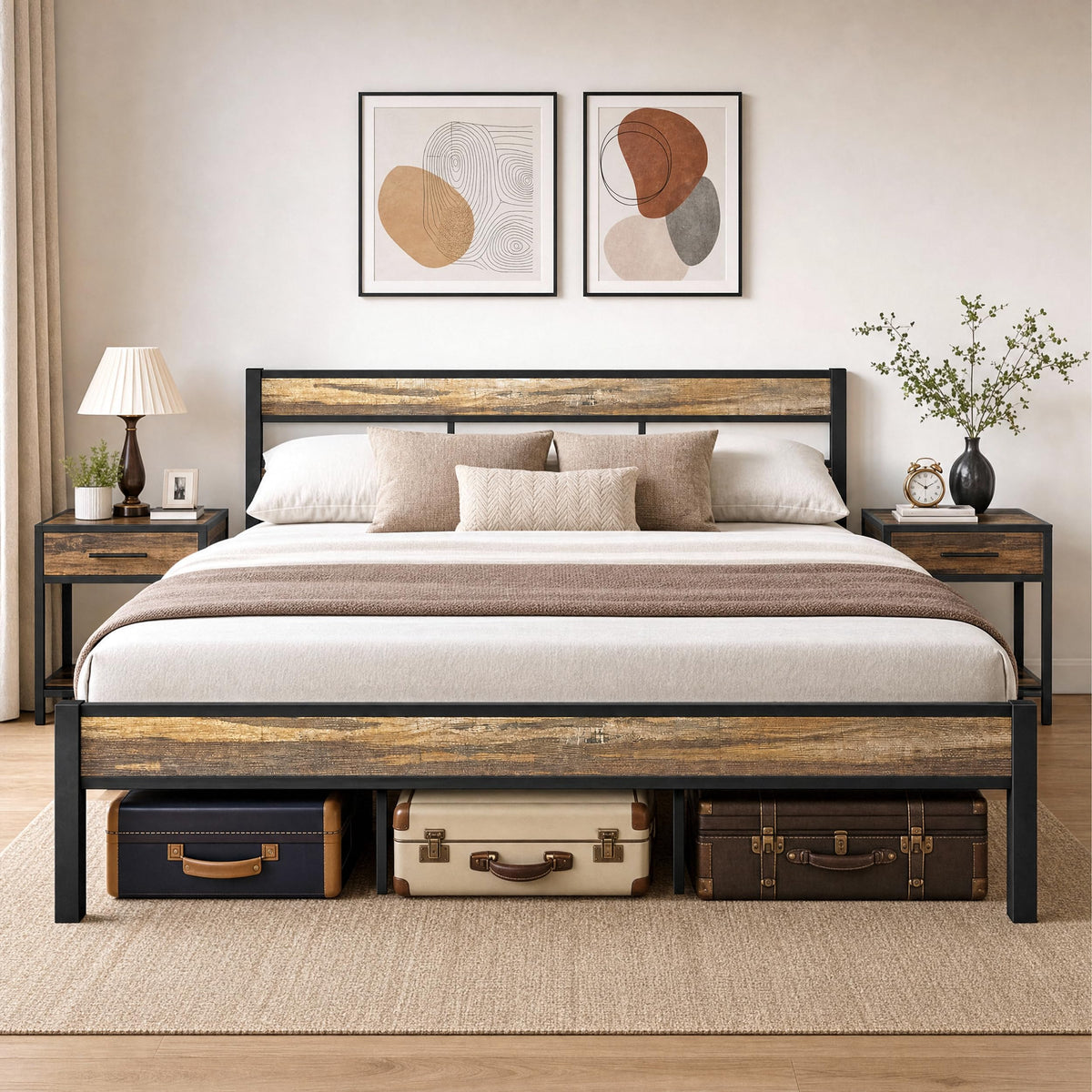 California King Bed Frame with Headboard H493