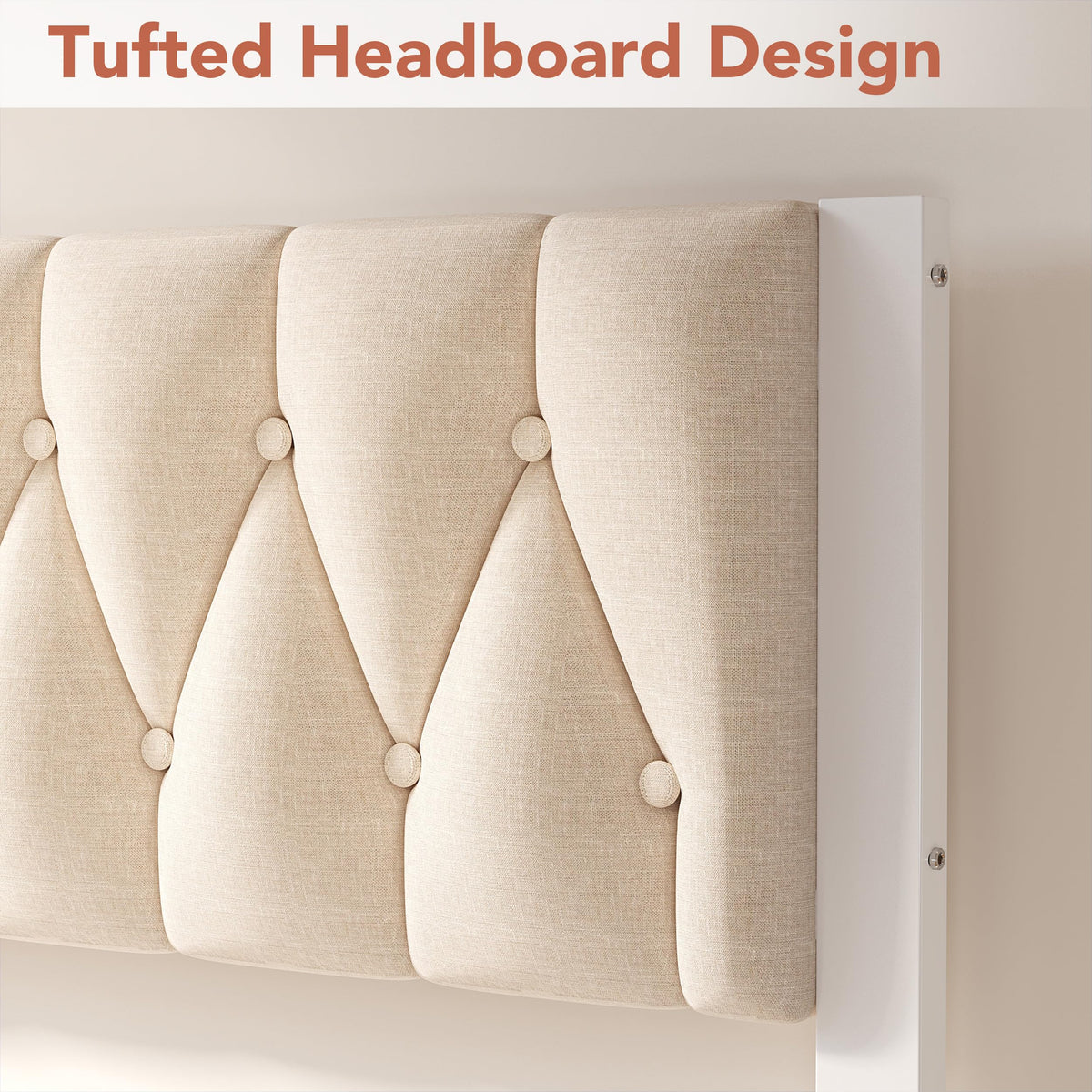 Full Size Upholstered Bed Frame with Tufted Headboard V16212