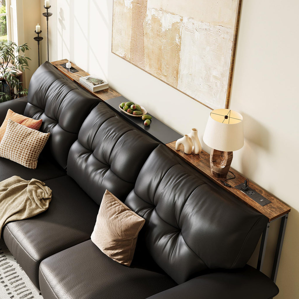 Narrow Sofa Table with 2 Power Outlets and USB-C Port N512