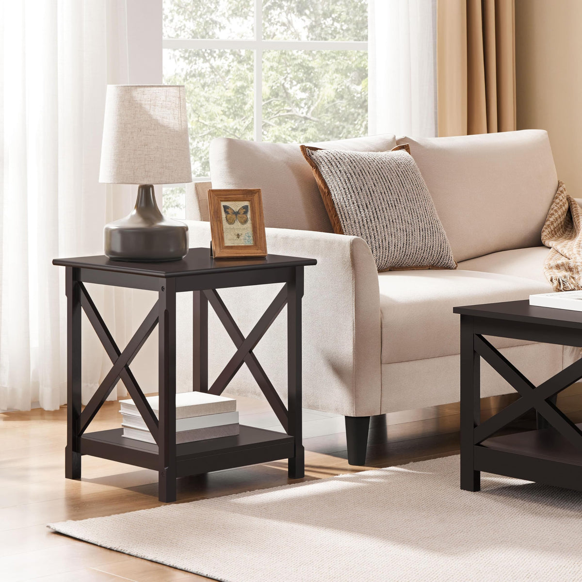 Espresso 20 x 18 Inch End Table Set of 2 W860031