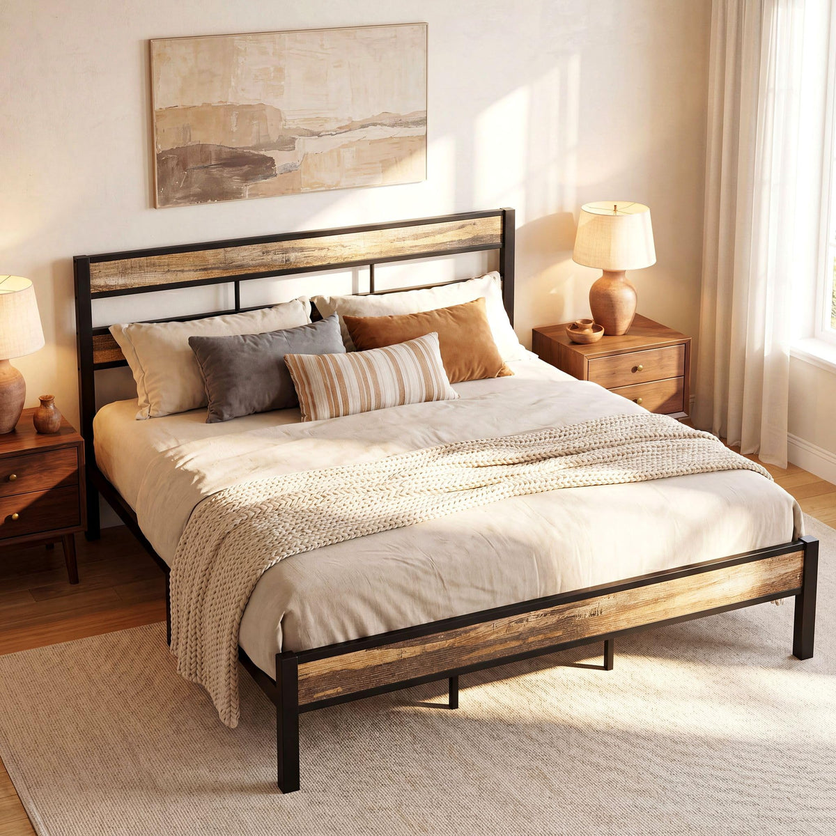 California King Bed Frame with Headboard H493