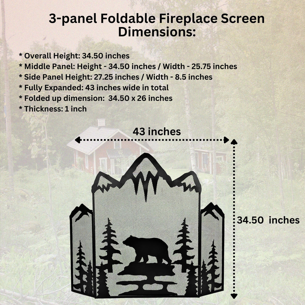 3-Panel Fireplace Screen U36213